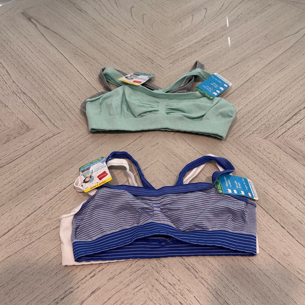 Hanes Lot of 2- 2 Packs Girls Bandini Multi-Way Bras Size Medium NWT